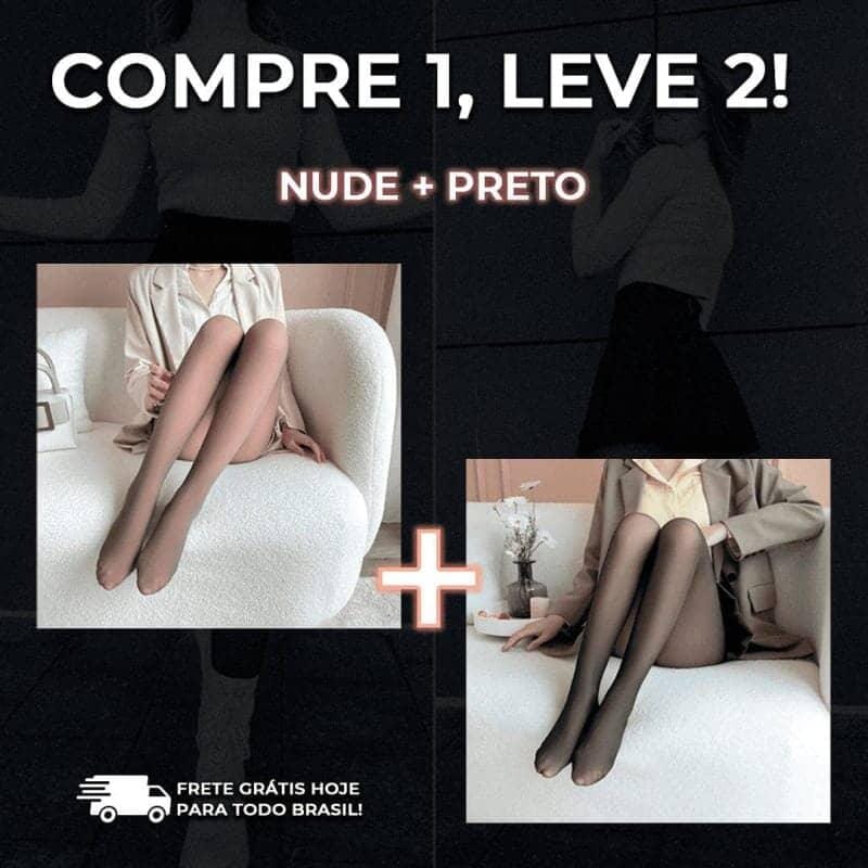 Meia-calça de Lã Translúcida para Pernas Perfeitas ( COMPRE 1, LEVE 2 ) Star21loja Preto + Nude Universal 