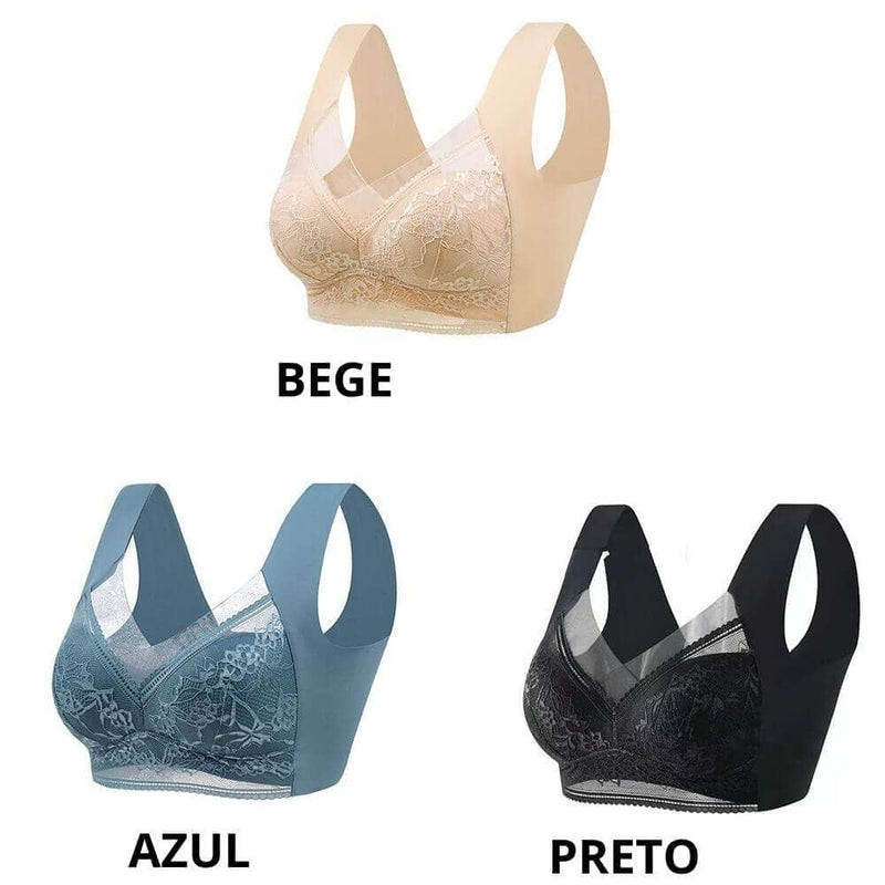 Sutiã Flex Comfort ® - Compre 2 - Leve 3 (5% de desconto no Pix + Frete grátis) Sutiã Helena - Compre 2 - Leve 3 Beleza Week Bege - Azul - Preto P (38-40) 