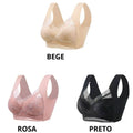 Sutiã Flex Comfort ® - Compre 2 - Leve 3 (5% de desconto no Pix + Frete grátis) Sutiã Helena - Compre 2 - Leve 3 Beleza Week Bege - Rosa - Preto P (38-40) 