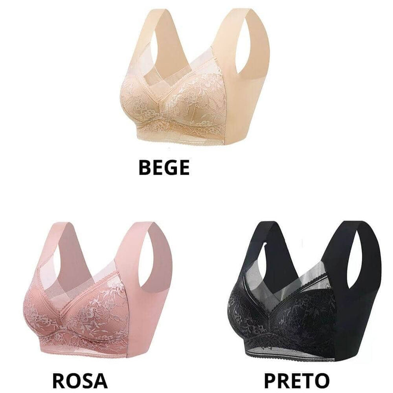 Sutiã Flex Comfort ® - Compre 2 - Leve 3 (5% de desconto no Pix + Frete grátis) Sutiã Helena - Compre 2 - Leve 3 Beleza Week Bege - Rosa - Preto P (38-40) 